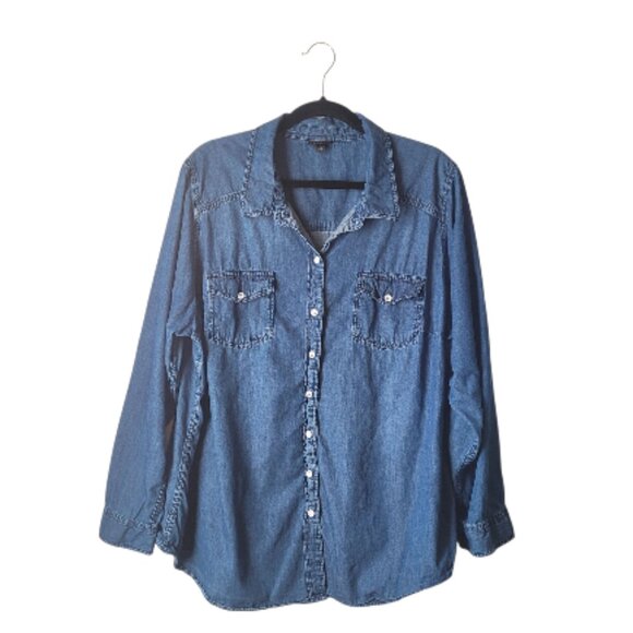 Torrid Lizzie Plus Size Denim Button-Up Shirt - Picture 4 of 10